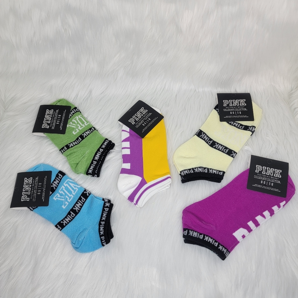 PINK Victoria's Secret collegiate collection socks.